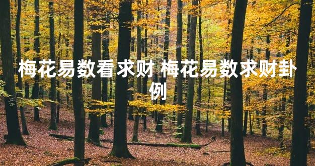 梅花易数看求财 梅花易数求财卦例